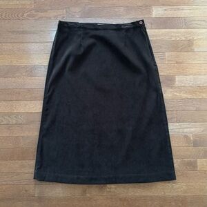 Christopher & Banks Classic Chocolate Brown 90’s Midi Faux Suede Midi Skirt